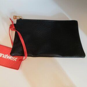 Montana West Black Faux Leather Change Purse Keychain New